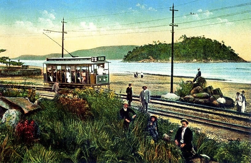 Foto: Imagens históricas dos bondes de Santos
