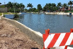 Mureta da Lagoa do Quarentenário tem 90% da obra concluída