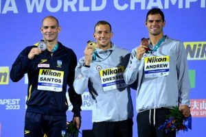 Nadadores de equipe de Santos conquistam prata e bronze no Mundial de Esportes Aquáticos