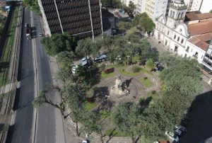 Praça em Santos começa a ser preparada para o Bicentenário da Independência