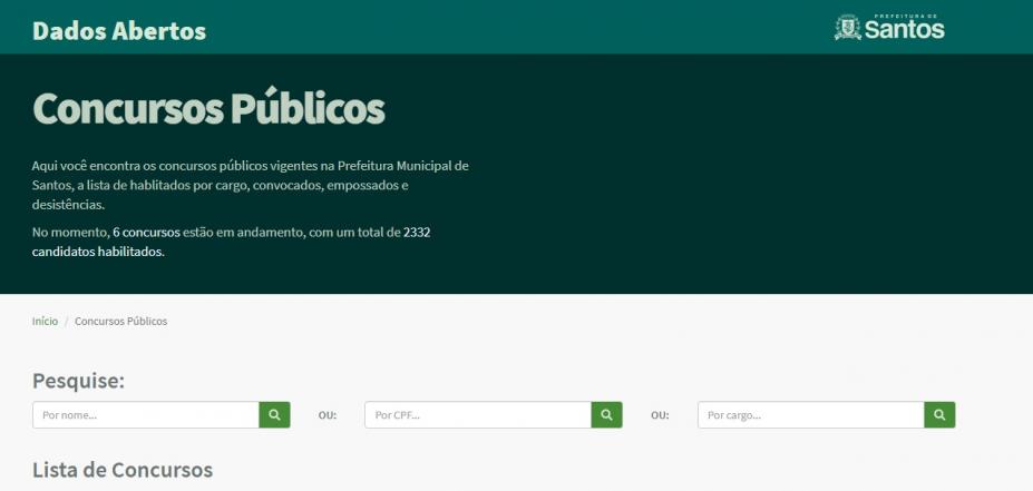 Santos lança portal sobre concursos públicos municipais