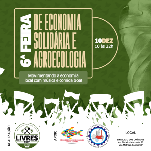 Feira de economia solidária e agroecologia em Santos