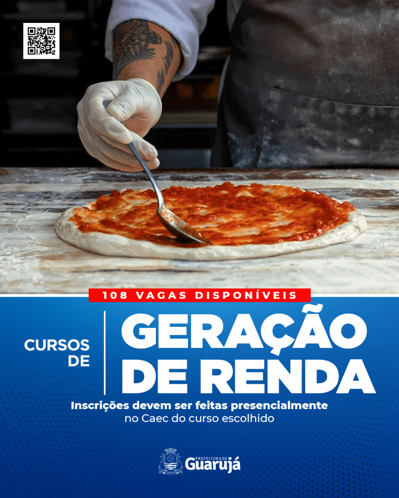 Guarujá abre 108 vagas em cursos de geração de renda
