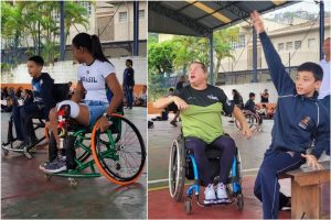 Crianças da rede municipal experimentam esporte paralímpico ao lado de campeãs