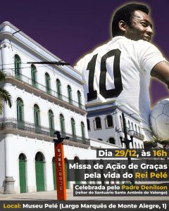 Missa no Museu Pelé homenageia a vida do Rei do Futebol