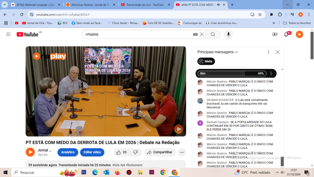 PT está com medo da derrota de Lula em 2026