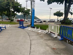 Ventos na Baixada Santista chegaram a mais de 100km/h