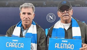 Careca e Alemão são homenageados pelo Napoli antes de partida contra o Milan