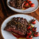 Fraldinha com chimichurri e tomates confitados