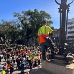 Trabalhadores realizam manifestação contra a nova lei dos portos