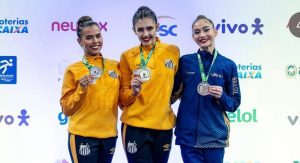 Ginastas de Santos fazem dobradinha em Brasileiro de Ginástica Ritmica