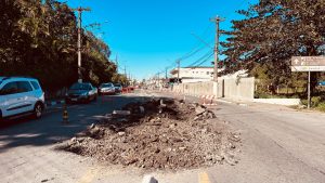 Iniciam obras da ciclovia na Avenida dos Caiçaras