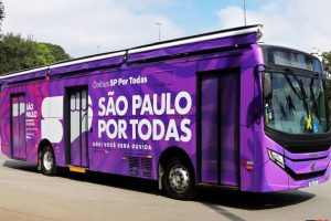 São Vicente recebe “Ônibus Lilás” com serviços para mulheres vítimas de violência