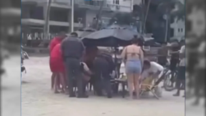 Turista é baleado na Praia das Astúrias, em Guarujá