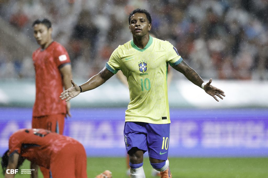 Rodrygo celebra retomada e Estevão exalta evolução da seleção após goleada: ‘Final de Copa’
