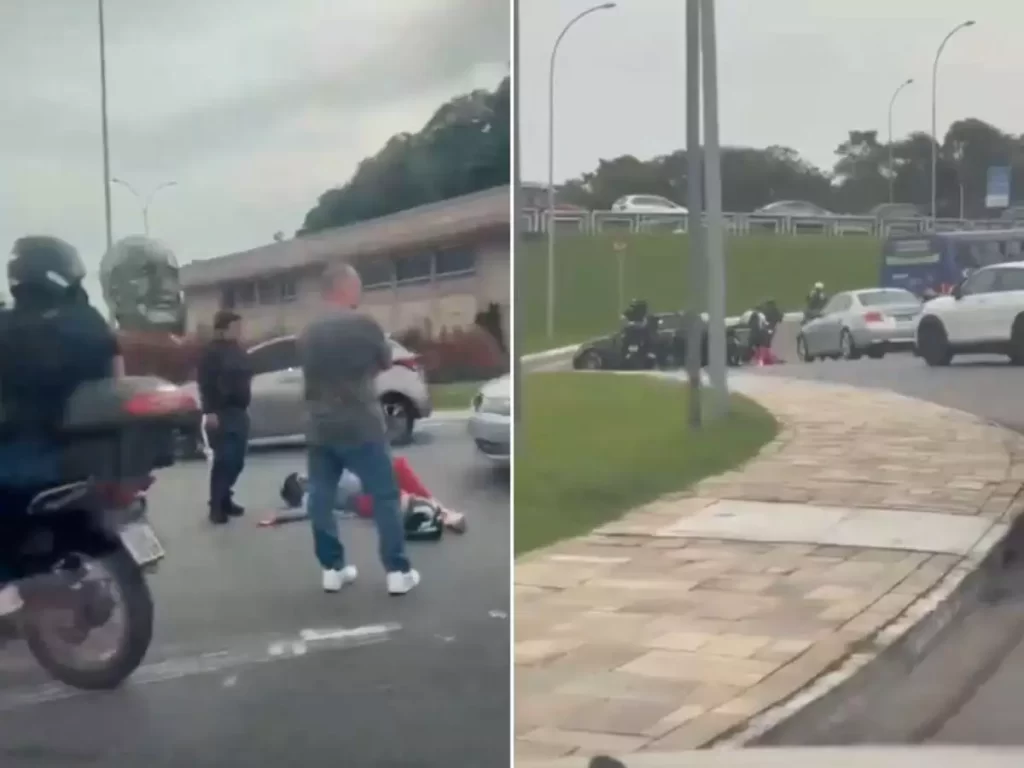 Mulher fica ferida após batida entre moto e carro