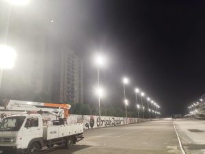 Iluminação da passarela do samba de Santos está pronta