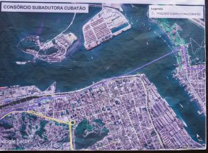 Obras da nova adutora subaquática Santos-Guarujá chegam ao cais