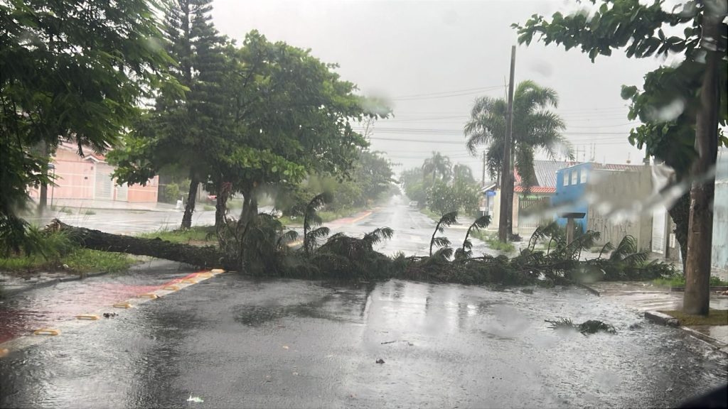 Chuva e ventania atingem Peruíbe; Defesa Civil afirma que não há desabrigados