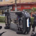 Vereadora de PG sofre acidente e carro capota em avenida da Cidade; VÍDEO