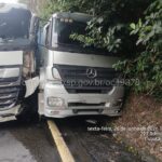 Três carretas colidem em acidente na Anchieta