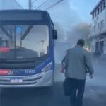 Com falha elétrica, ônibus tem princípio de incêndio