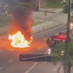 Carro pega fogo e mobiliza população e Bombeiros no Gonzaga