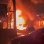 Caminhão pega fogo e provoca susto em Guarujá