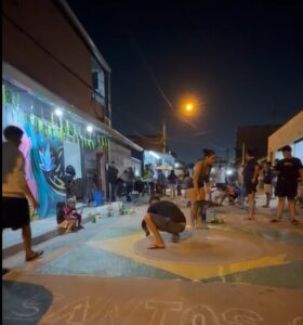 Pintura de rua para a Copa vira polêmica em Santos