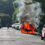 Incêndios atingem carro no Guarujá e casa em SV