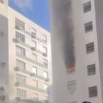 Incêndio atinge apartamento no Boqueirão, em Santos