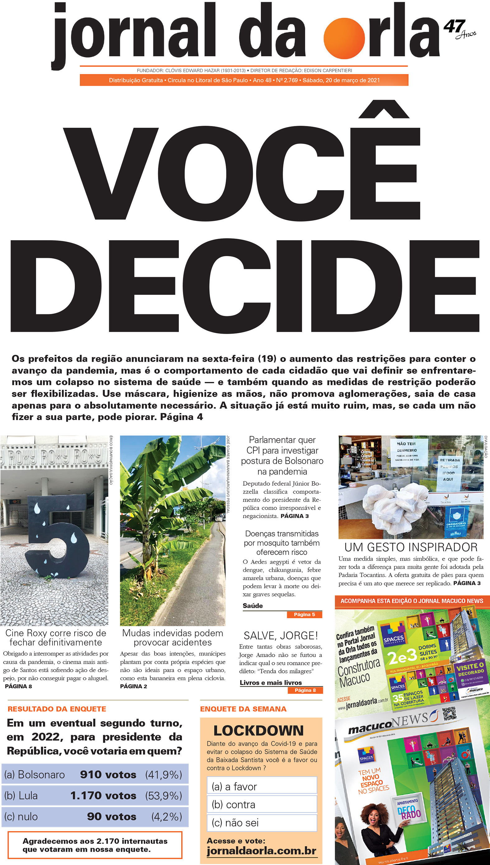 20/03/2021 | Jornal da Orla