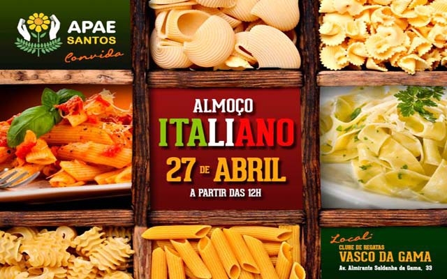 APAE de Santos promove Almoço Italiano | Jornal da Orla