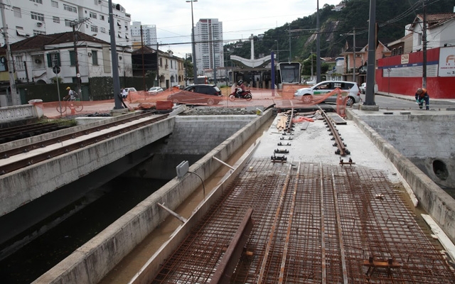 Trecho do canal 1 é fechado para obras do VLT