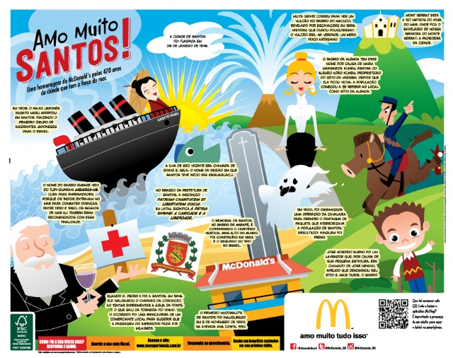 McDonaldchr39s homenageia aniversário de Santos