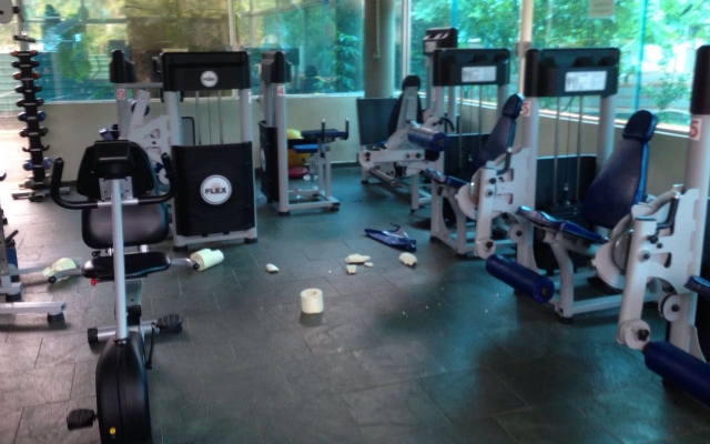 Sala de Musculação do Rebouças é alvo de vandalismo