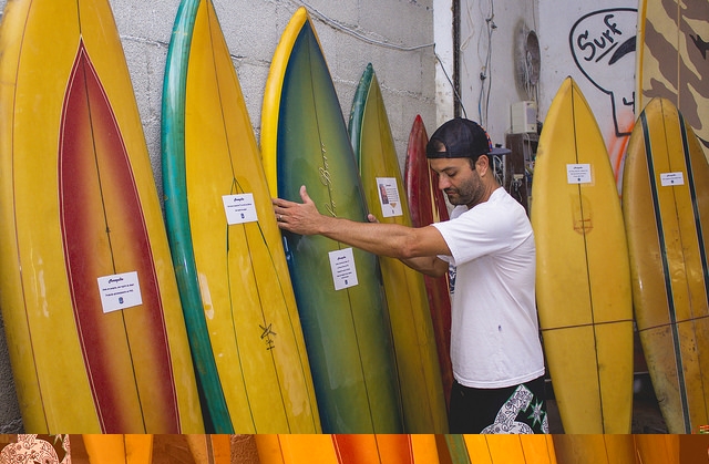 Colecionador de pranchas e caçador de histórias, surfista sonha em montar museu