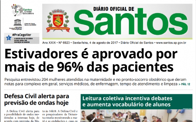 Diário Oficial de Santos vai deixar de ser impresso