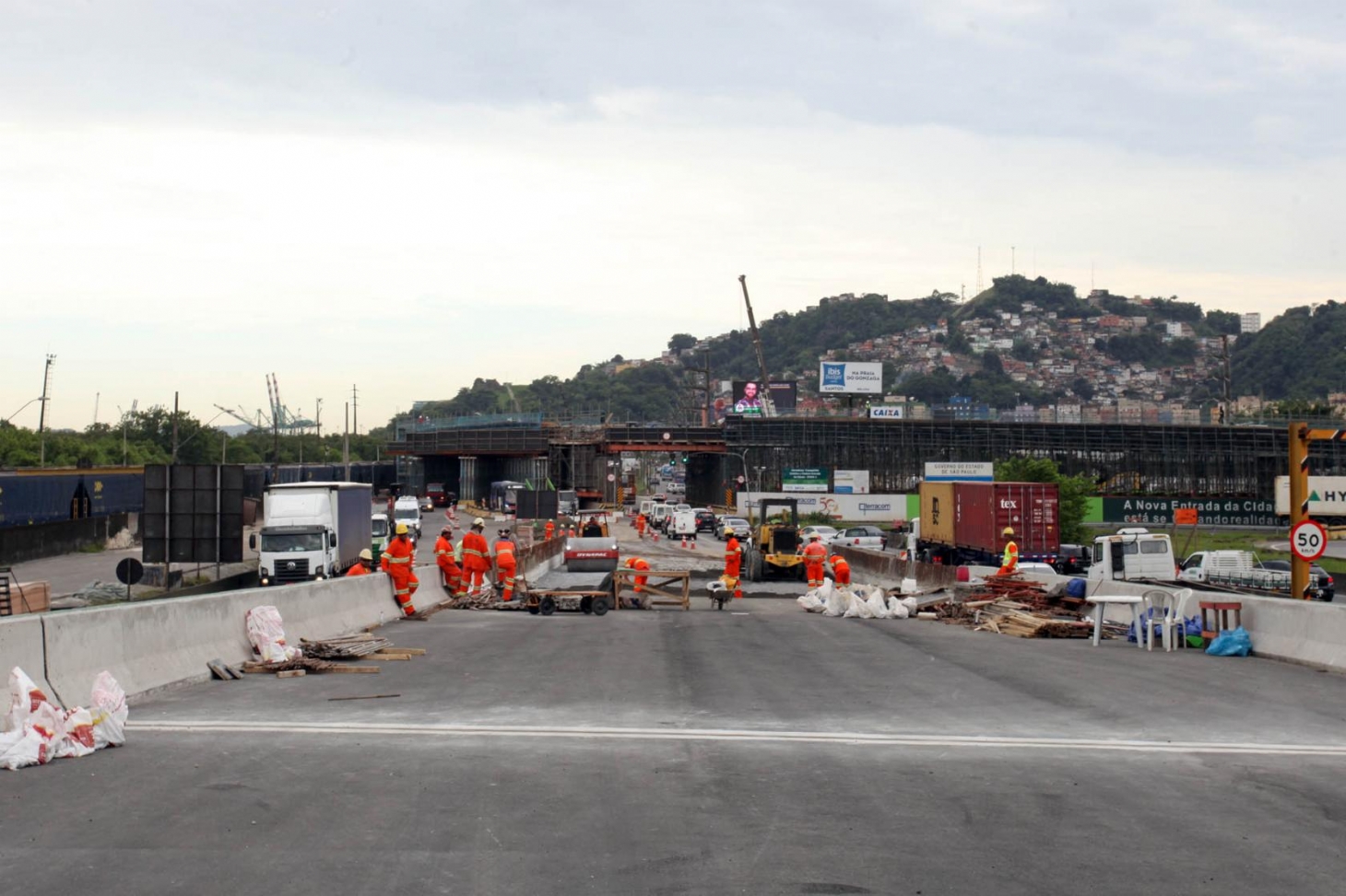 Entrada de Santos: Novo viaduto Anchieta será liberado no próximo mês
