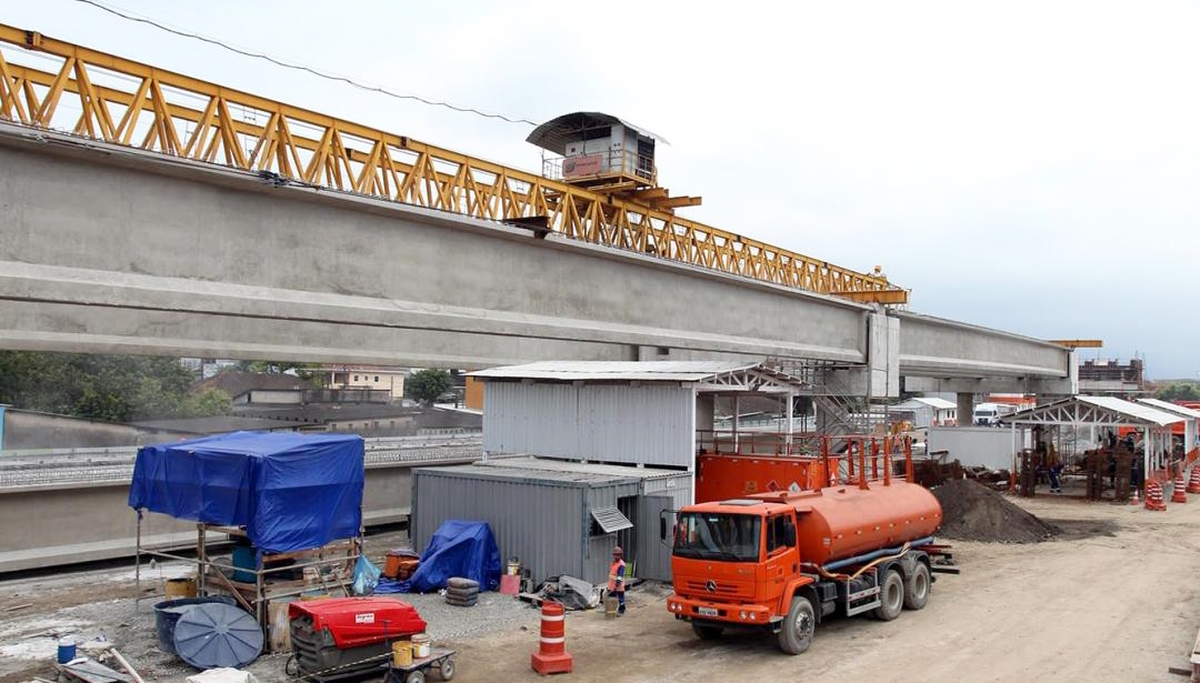 Nova Entrada de Santos: Vigas já dão forma a nova ponte que liga cidade à Via Anchieta