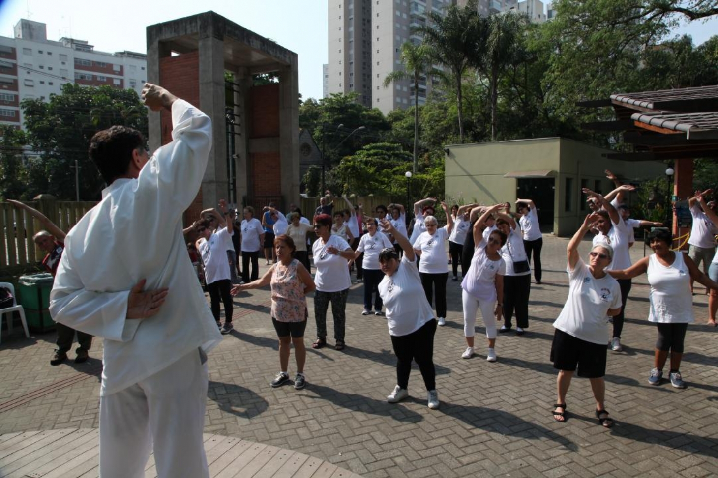 Aulas gratuitas de tai chi chuan na Concha Acústica e Orquidário