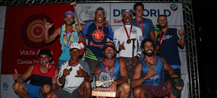 Equipe santista vence a Volta à Ilha de Santo Amaro de Canoa Havaiana