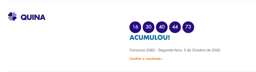 Caixa avacalha e divulga números errados da Quina em seu site | Jornal da Orla