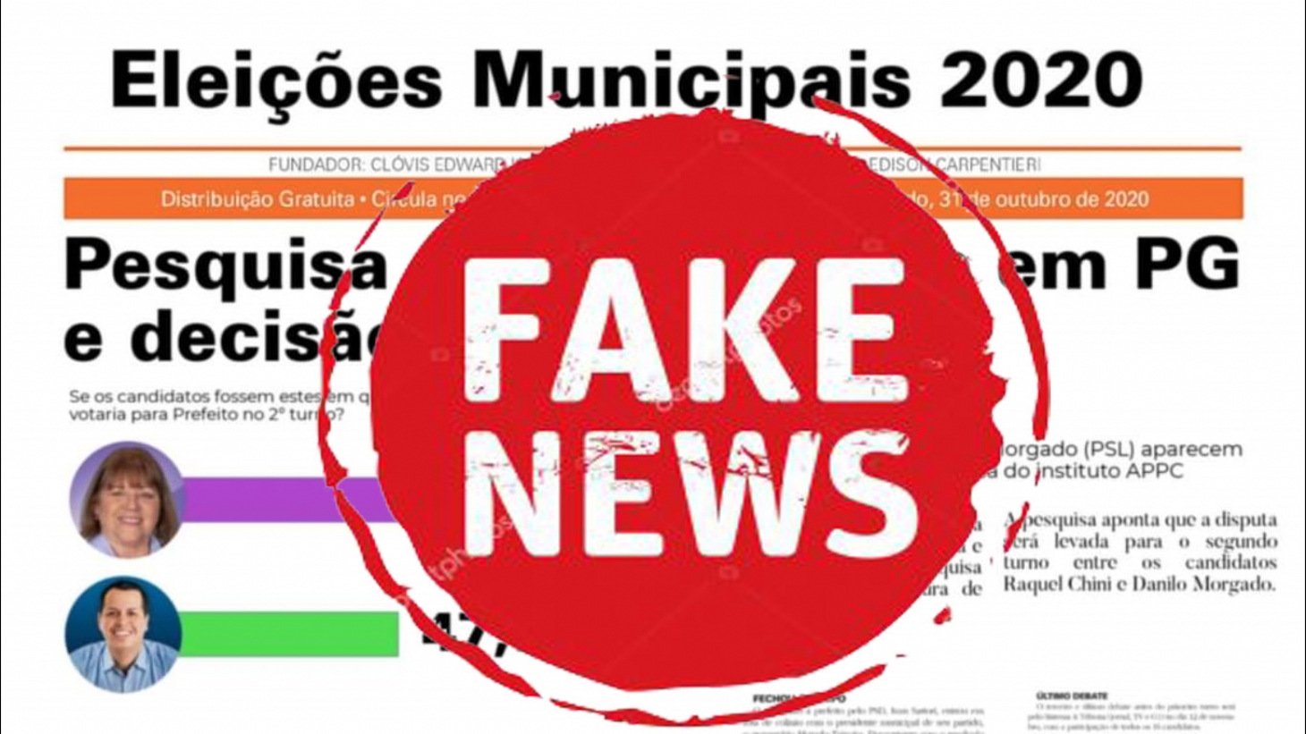 Simpatizantes de candidato em PG divulga falsa pesquisa
