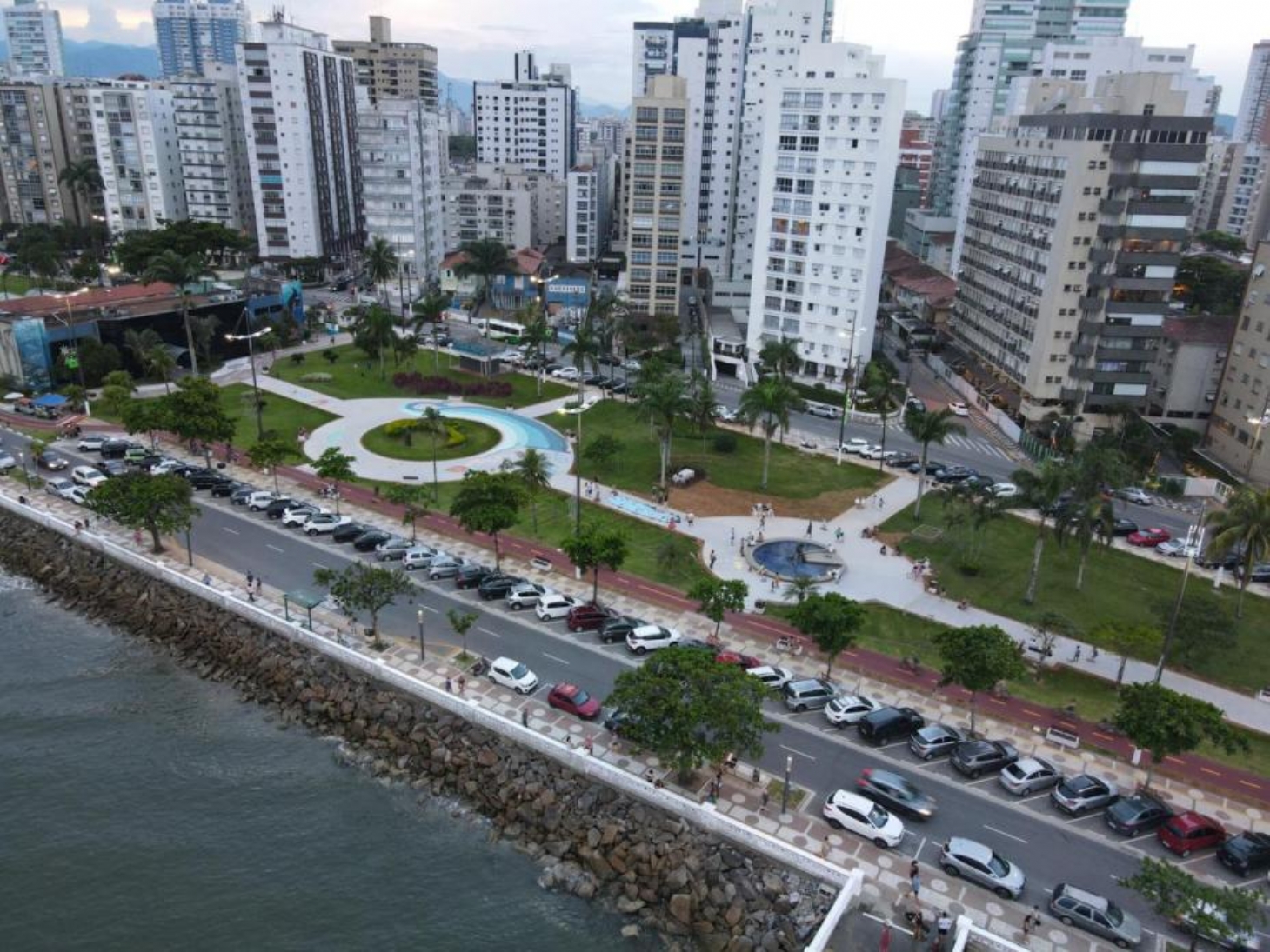 Fontes interativas da Praça do Aquário, em Santos, serão inauguradas neste mês