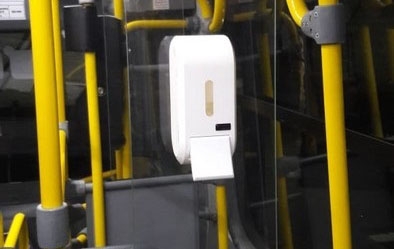 Cubatão instala dispensadores de álcool em gel em ônibus municipais