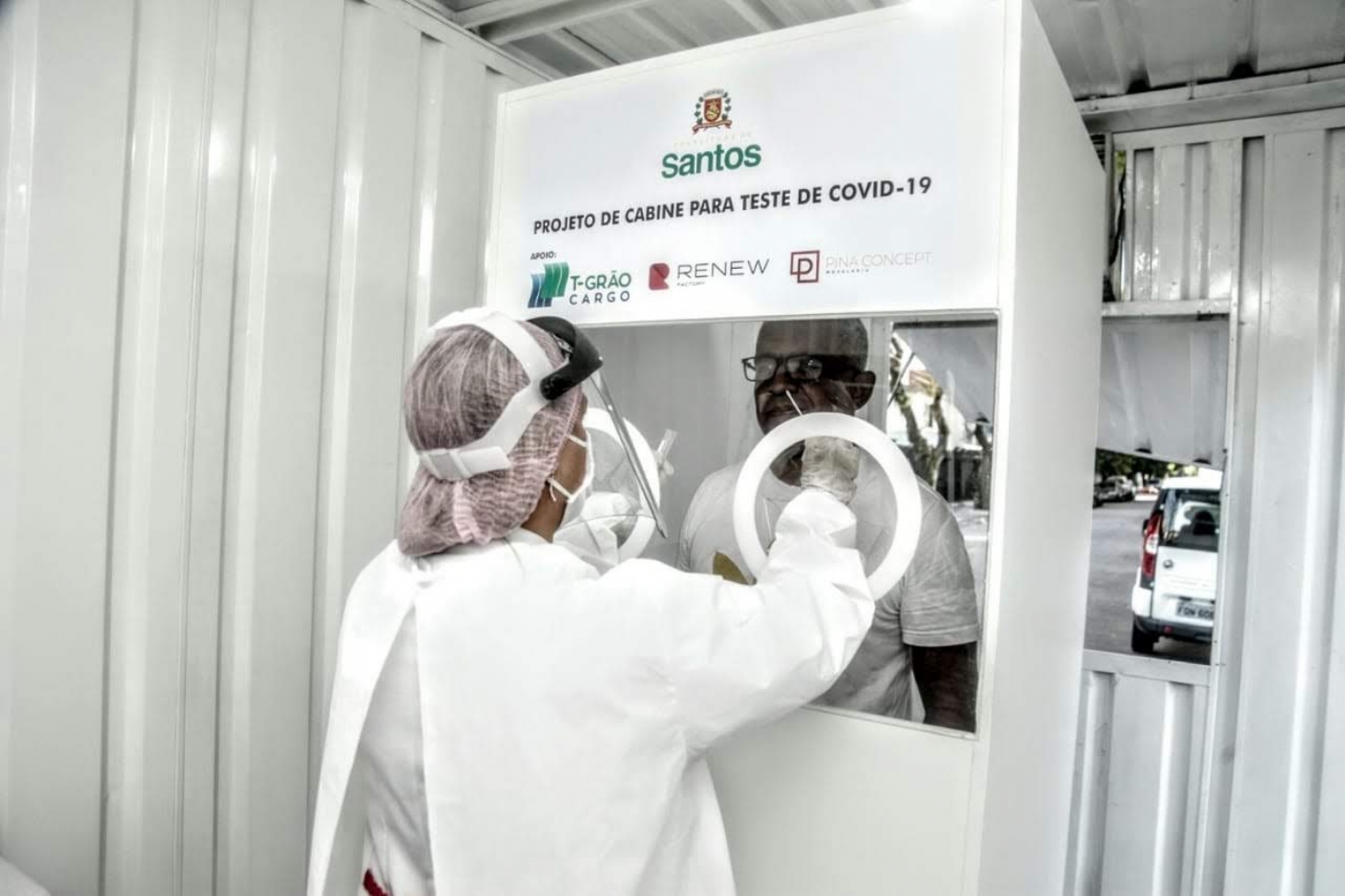 Santos terá cabines para coleta de exame de covid-19