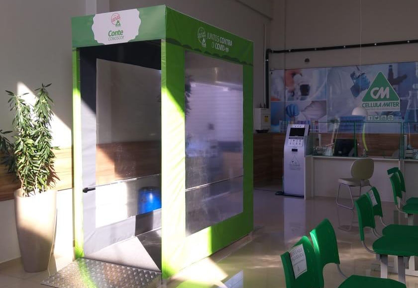 Cabines de desinfecção são novidades no Laboratório Cellula Mater