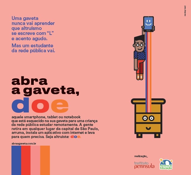 Campanha incentiva doação de celulares e tablets a estudantes