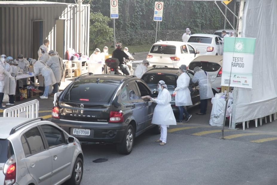 Drive thru de testes da covid-19 reabre nesta quarta em Santos